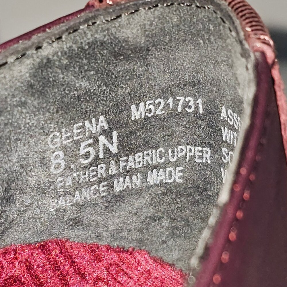 Munro Geena Comfort Loafer Womens 8.5 NARROW Burgundy Wine Leather Slip On NEW - Picture 13 of 14